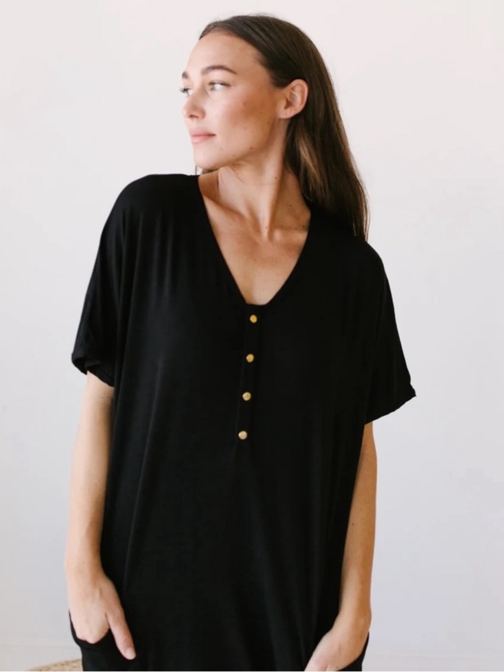 Dwell + Slumber Caftan Onyx/Ebony/Black Housedress Size XL/XXL